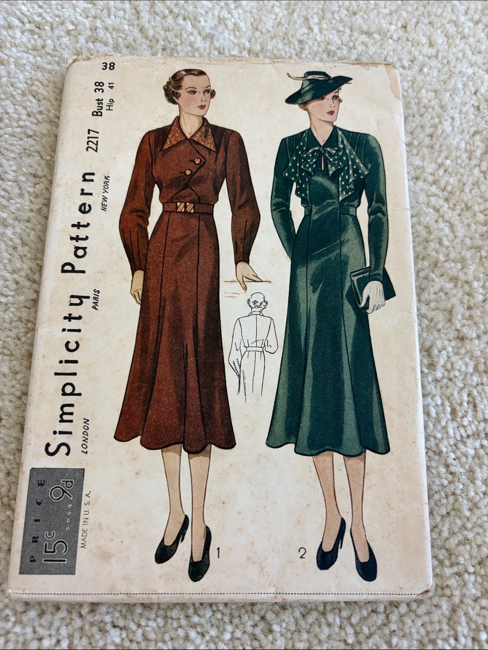 Simplicity vintage Midi Dress Pattern, 38-inch bust